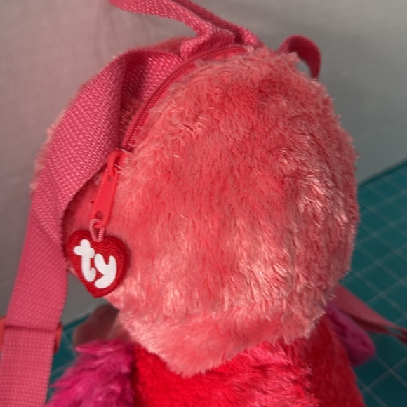 TY Gilda The Pink Flamingo Plush Backpack 10” Fun Trendy Bright Sparkly Eyes - Picture 5 of 7